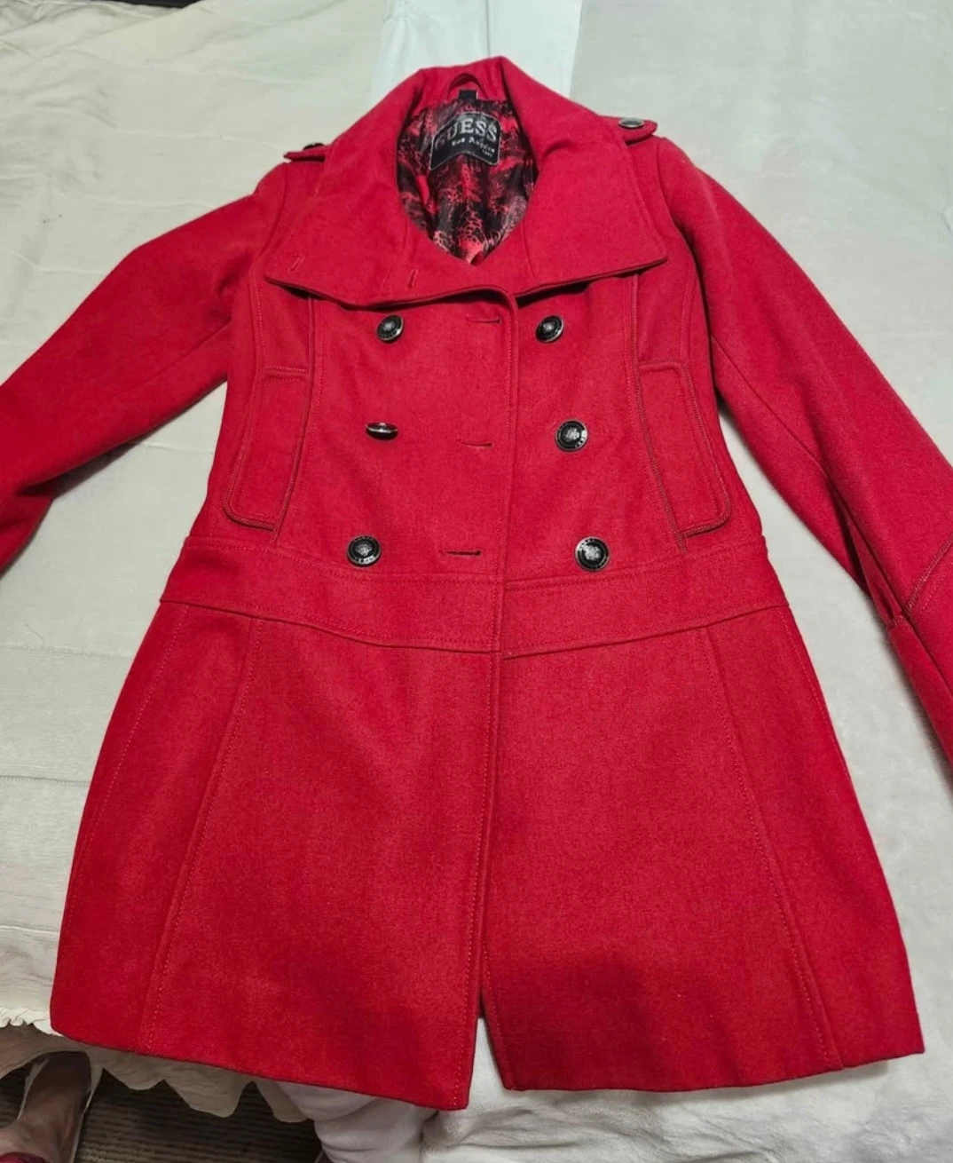 Guess red coat