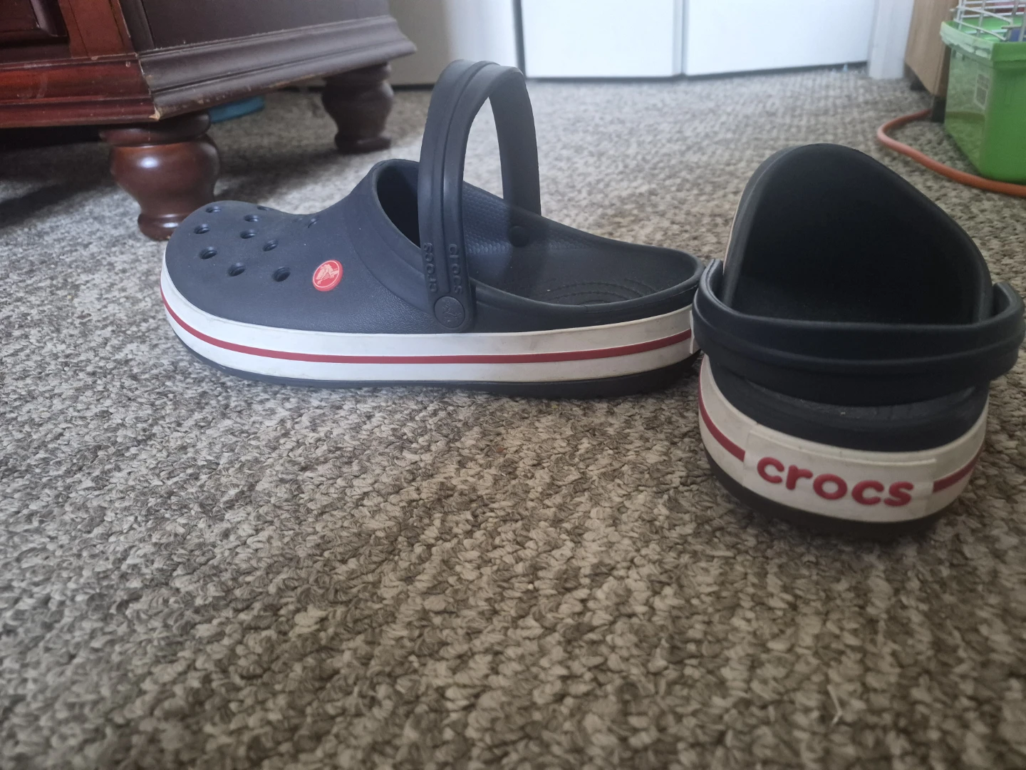 Crocs Clogs Navy Blue White Red Size11 men's