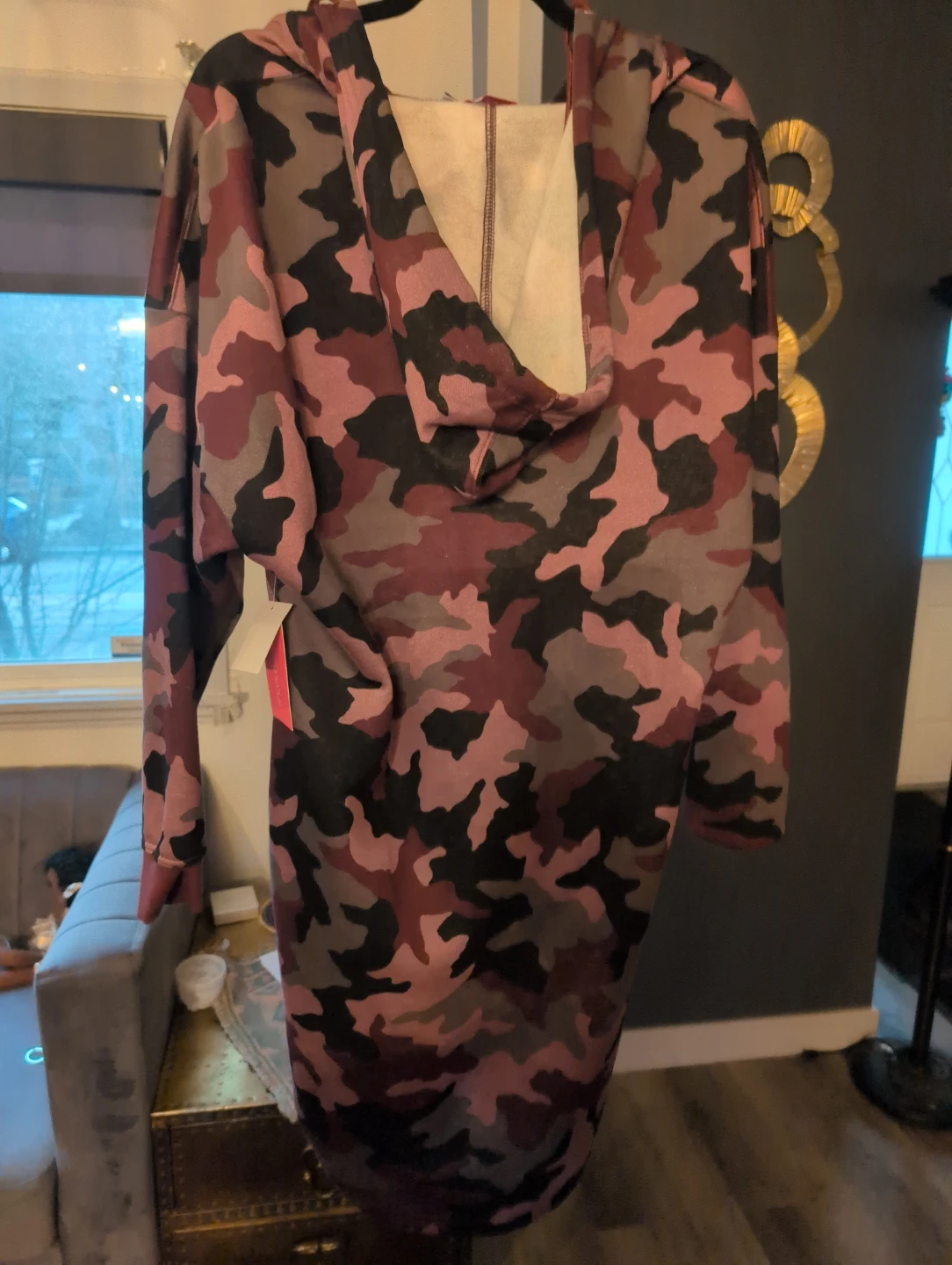 Purple Camo Hoodie Dress