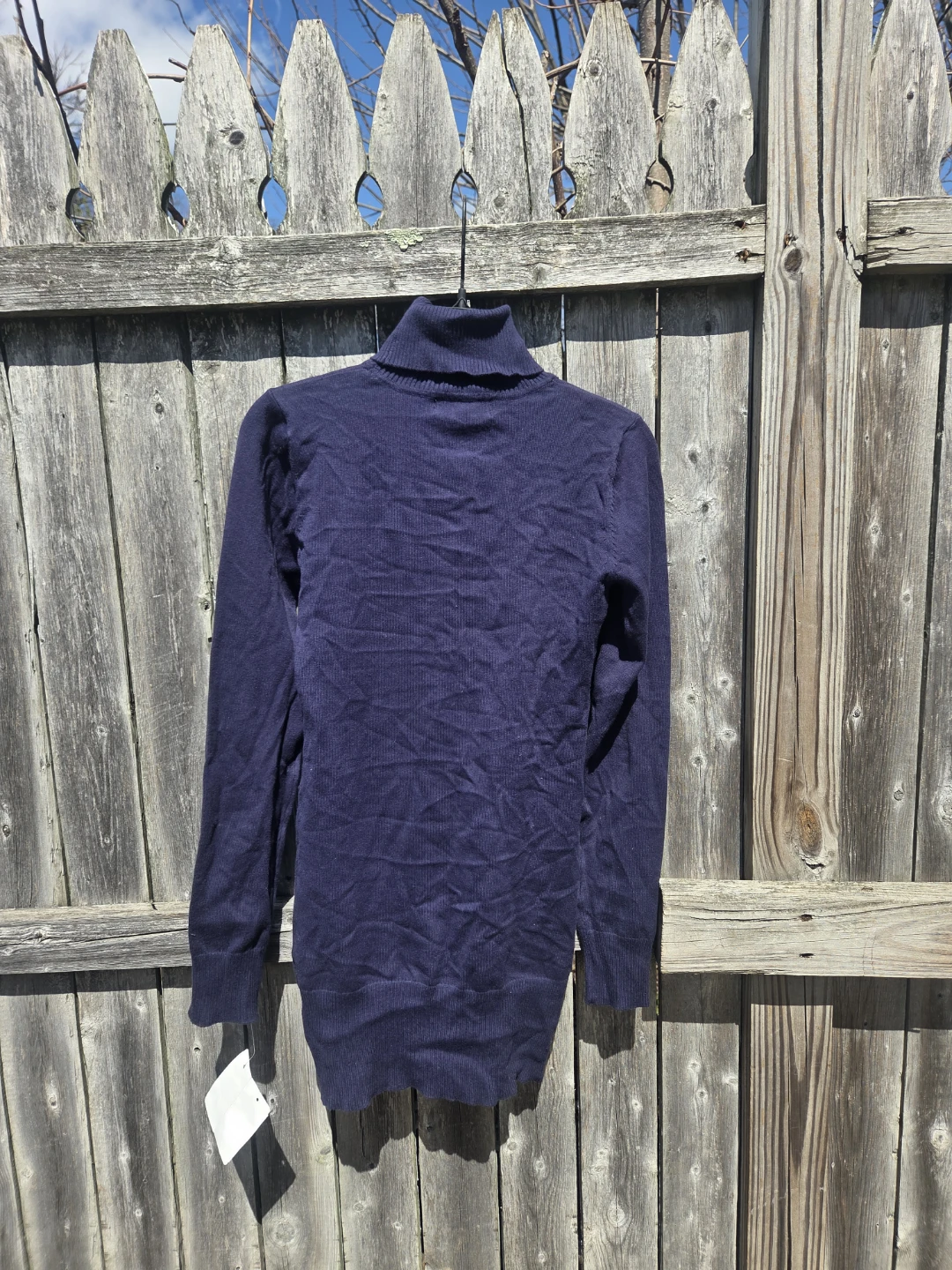 Say What? Navy Blue Turtleneck Sweater - Medium - photo 2
