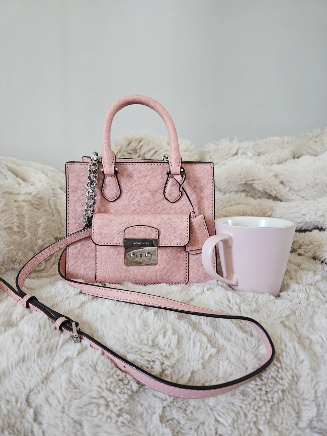 Michael Kors Pink Leather Satchel Bag