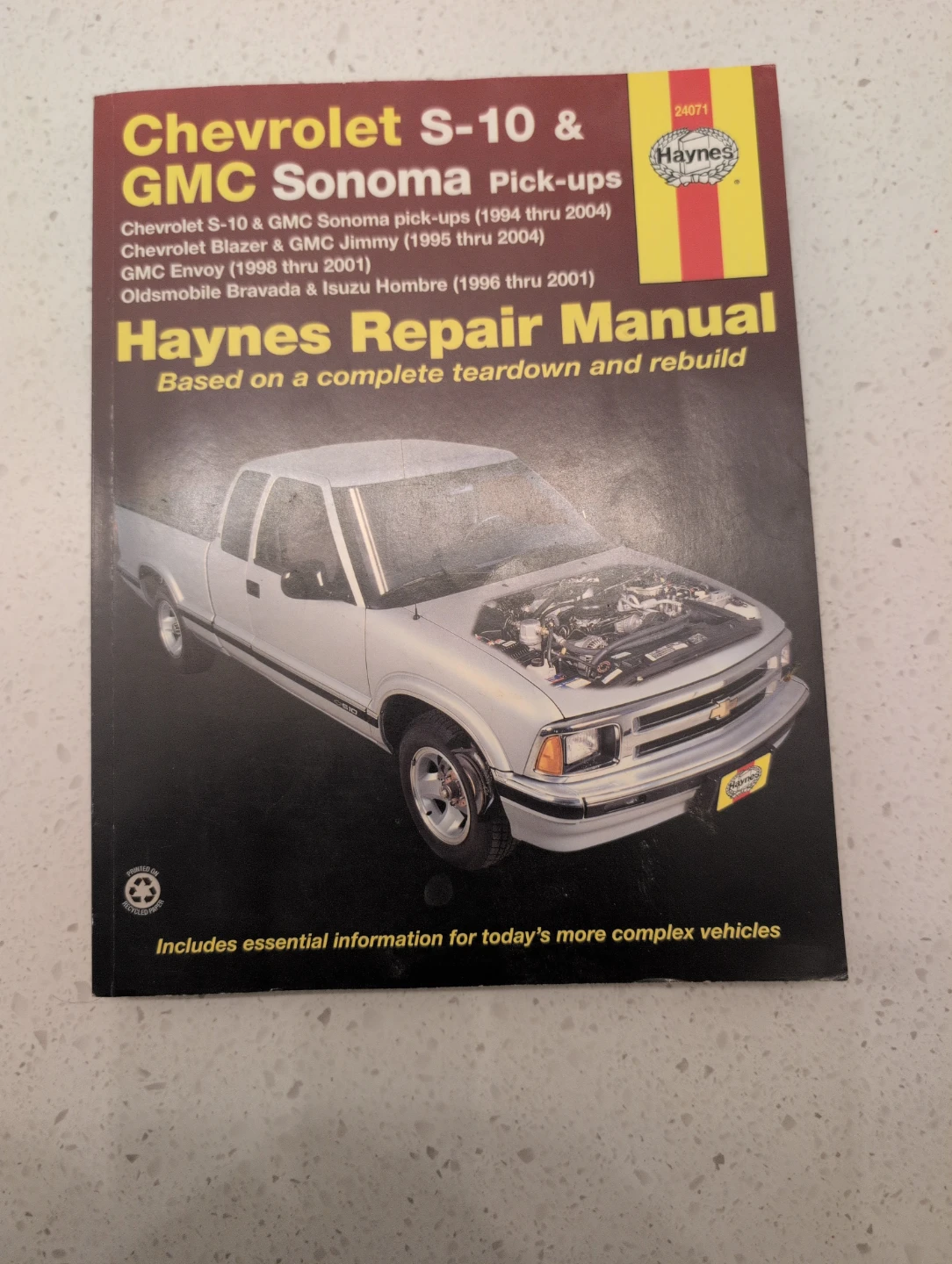 Haynes Repair Manual for Chevrolet S-10 & GMC Sonoma Pick-ups