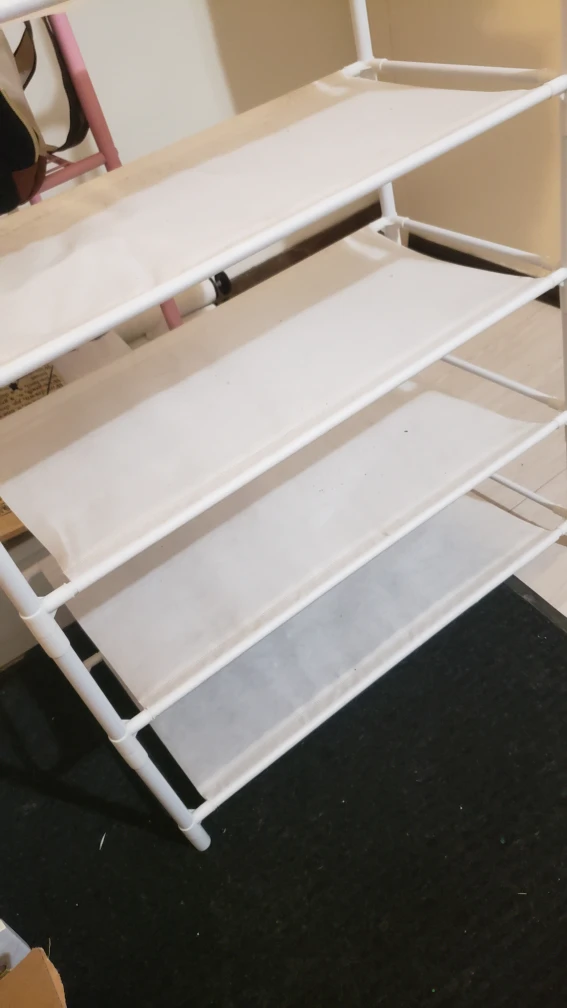 White 4-Tier Shoe Rack and Coat Hanger - photo 3