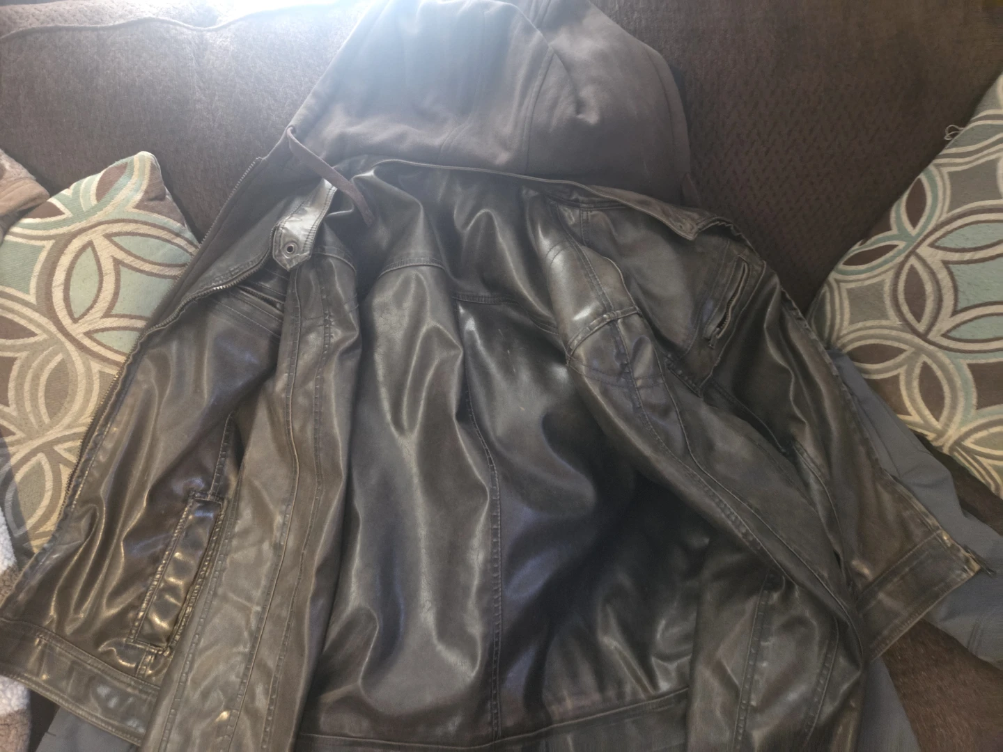 Sonoma Life + Style Faux Leather Sherpa Lined Jacket