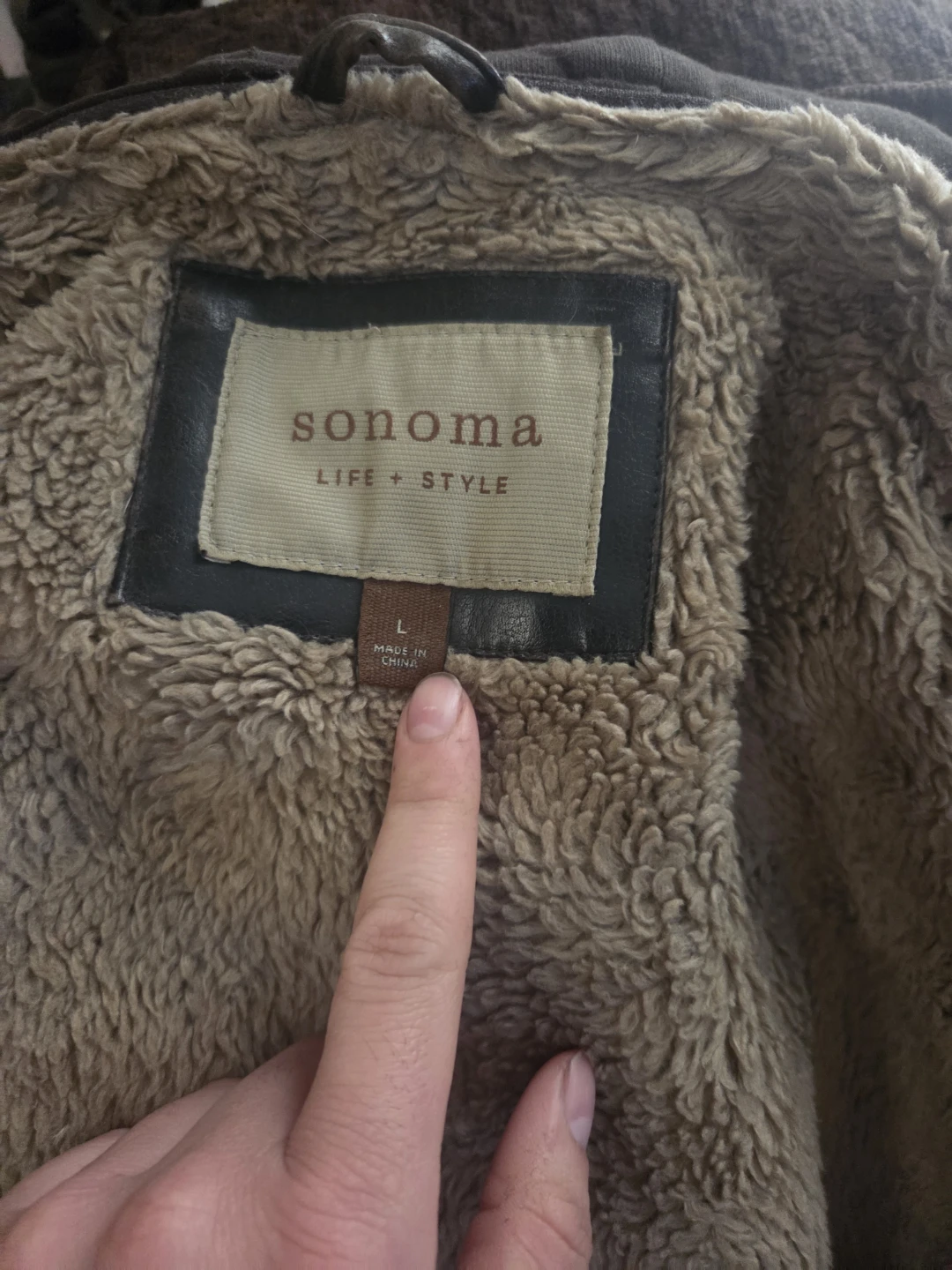 Sonoma Life + Style Faux Leather Sherpa Lined Jacket - photo 2