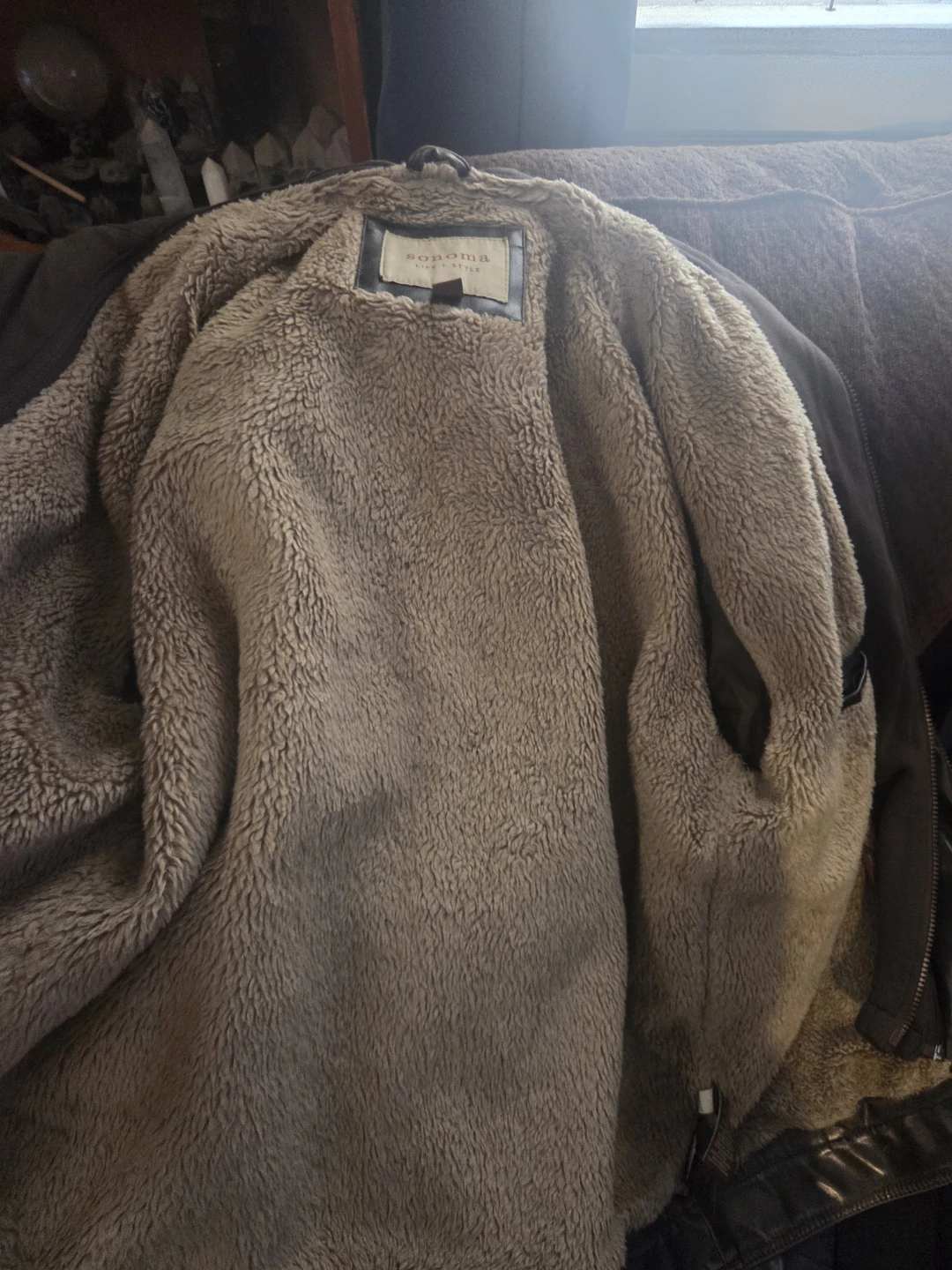 Sonoma Life + Style Faux Leather Sherpa Lined Jacket - photo 3