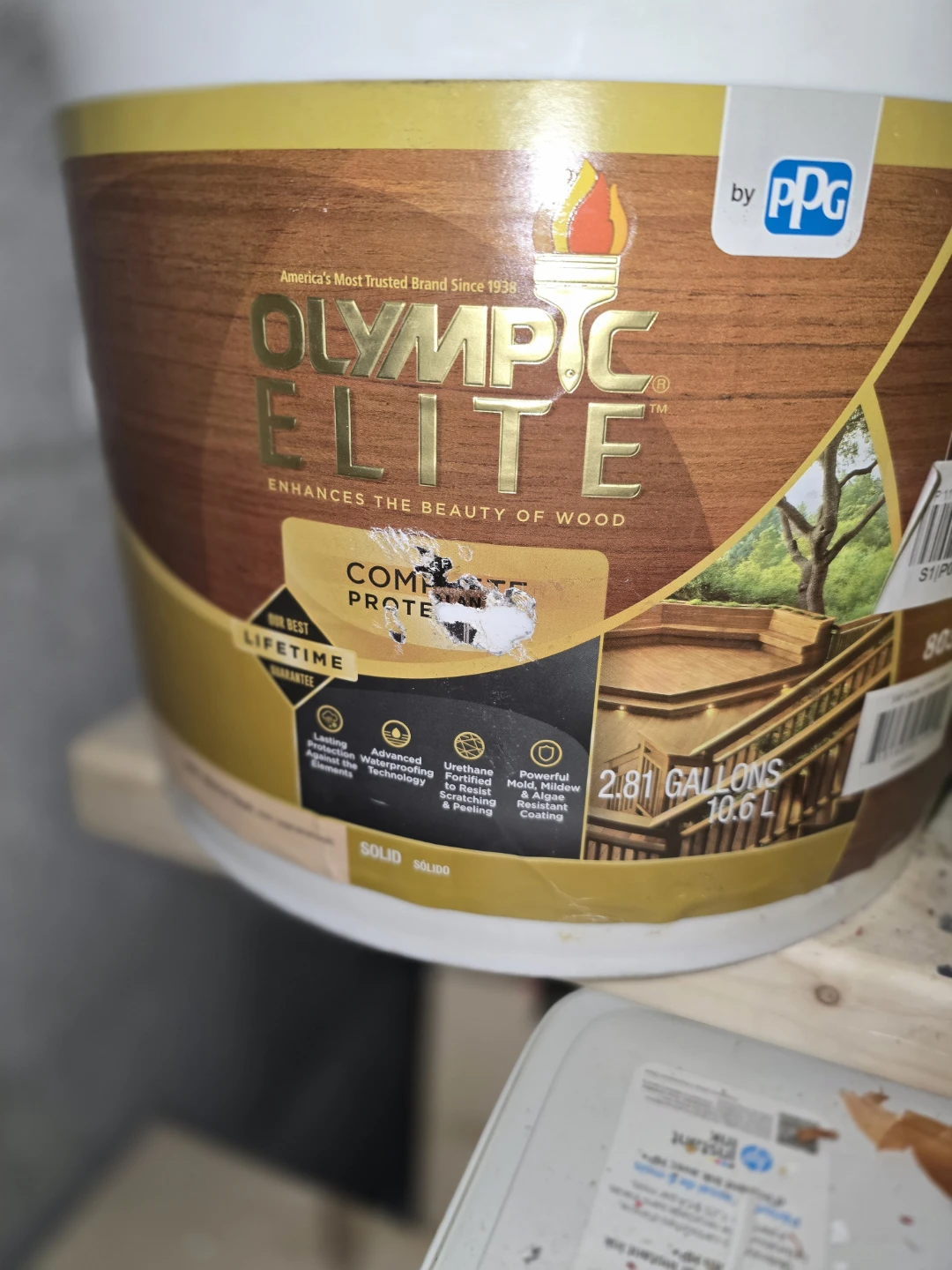 Olympic Elite Solid Wood Stain & Sealant - 2.81 Gallons