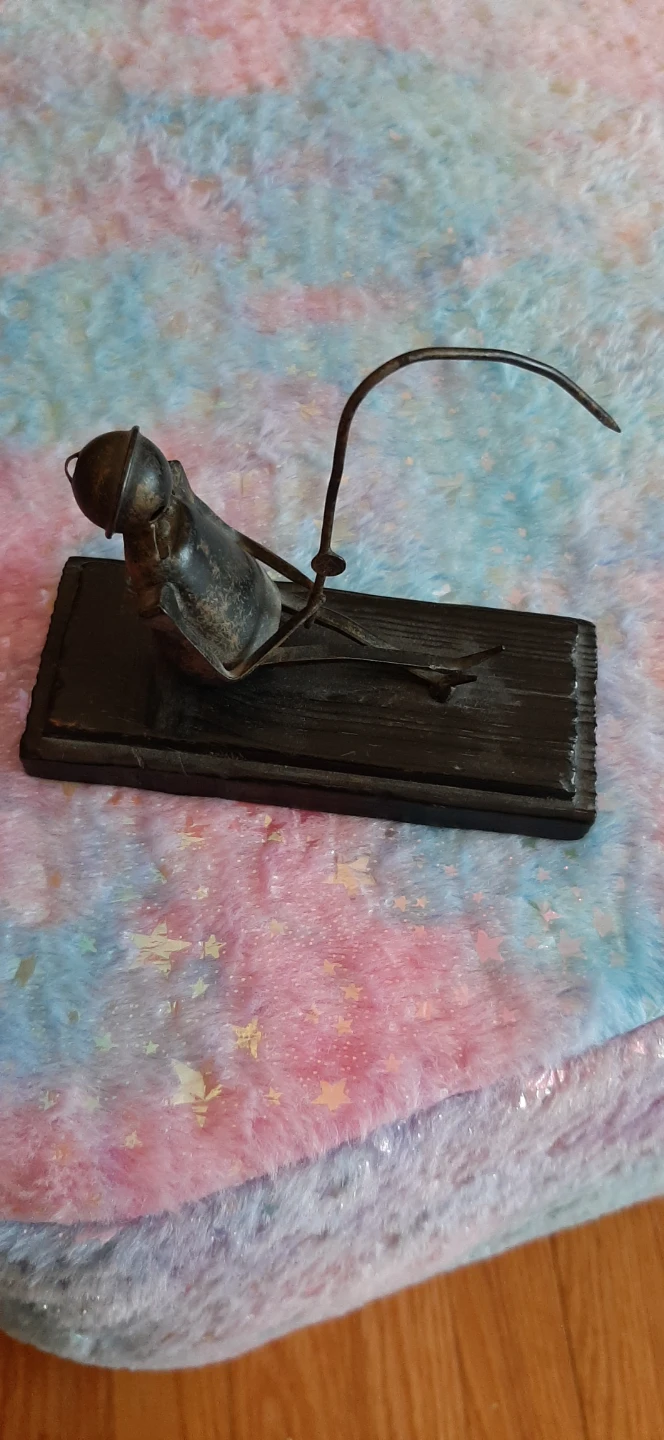 Scrap art Fisherman Sculpture
