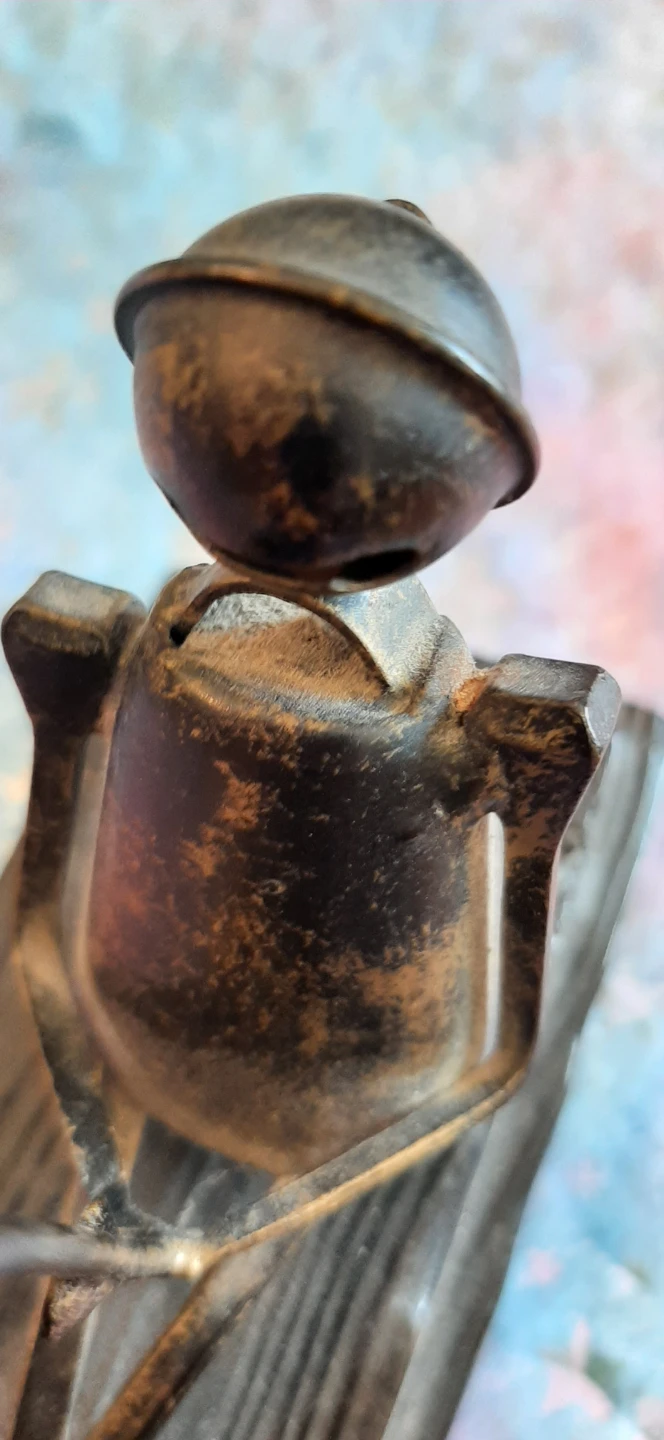 Scrap art Fisherman Sculpture - photo 5