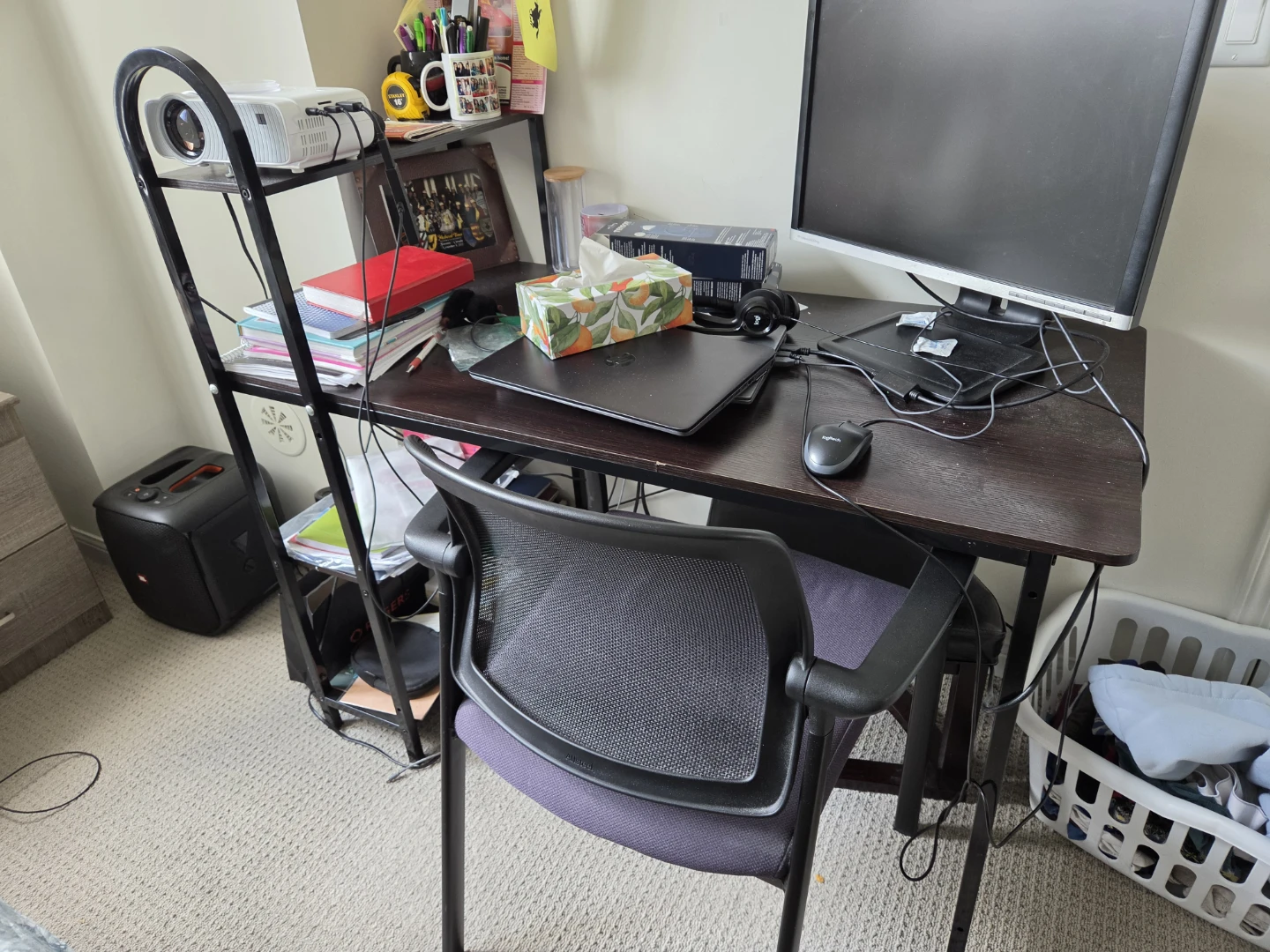 Move out sale !! Basics Computer Desk with Shelves (Black)