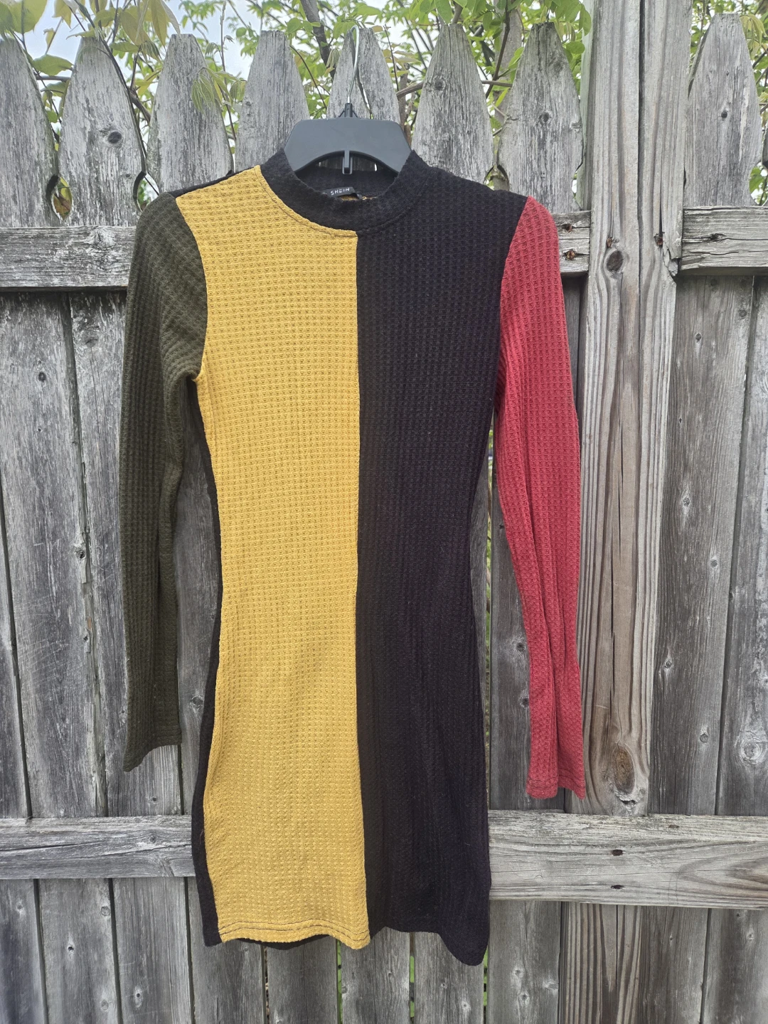 SHEIN Colorblock Long Sleeve Dress - Size M