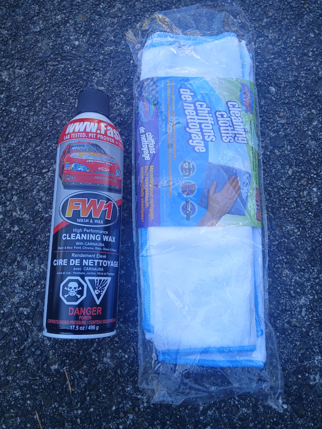 2x FW1 High Performance Cleaning Wax & Microfiber Cloths
