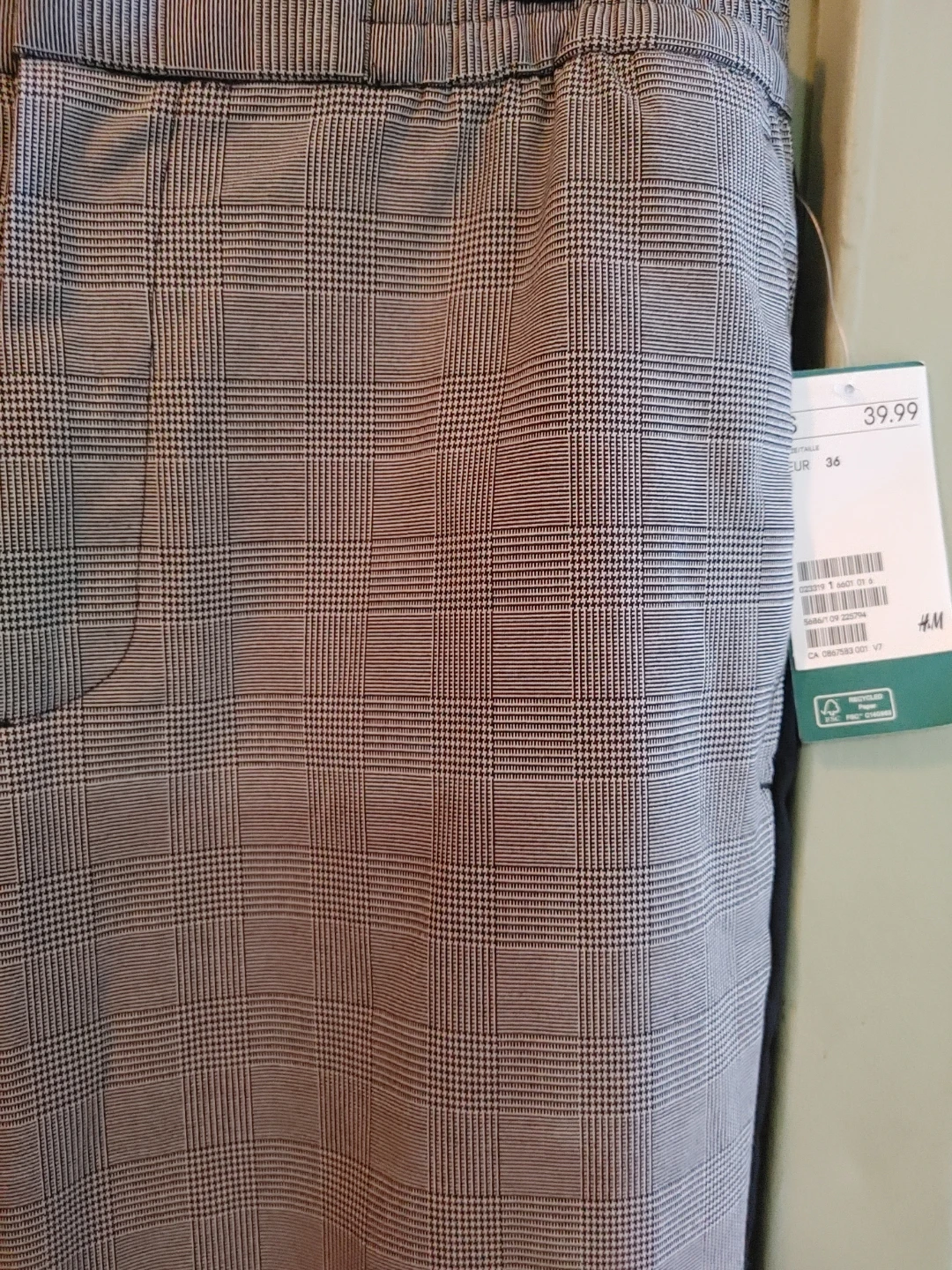 H&M Plaid Pants with Black Side Stripe Size 36 - photo 2