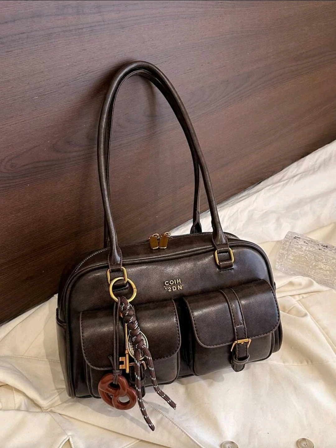 🌱 SHEIN - Brown Faux Leather Shoulder Bag