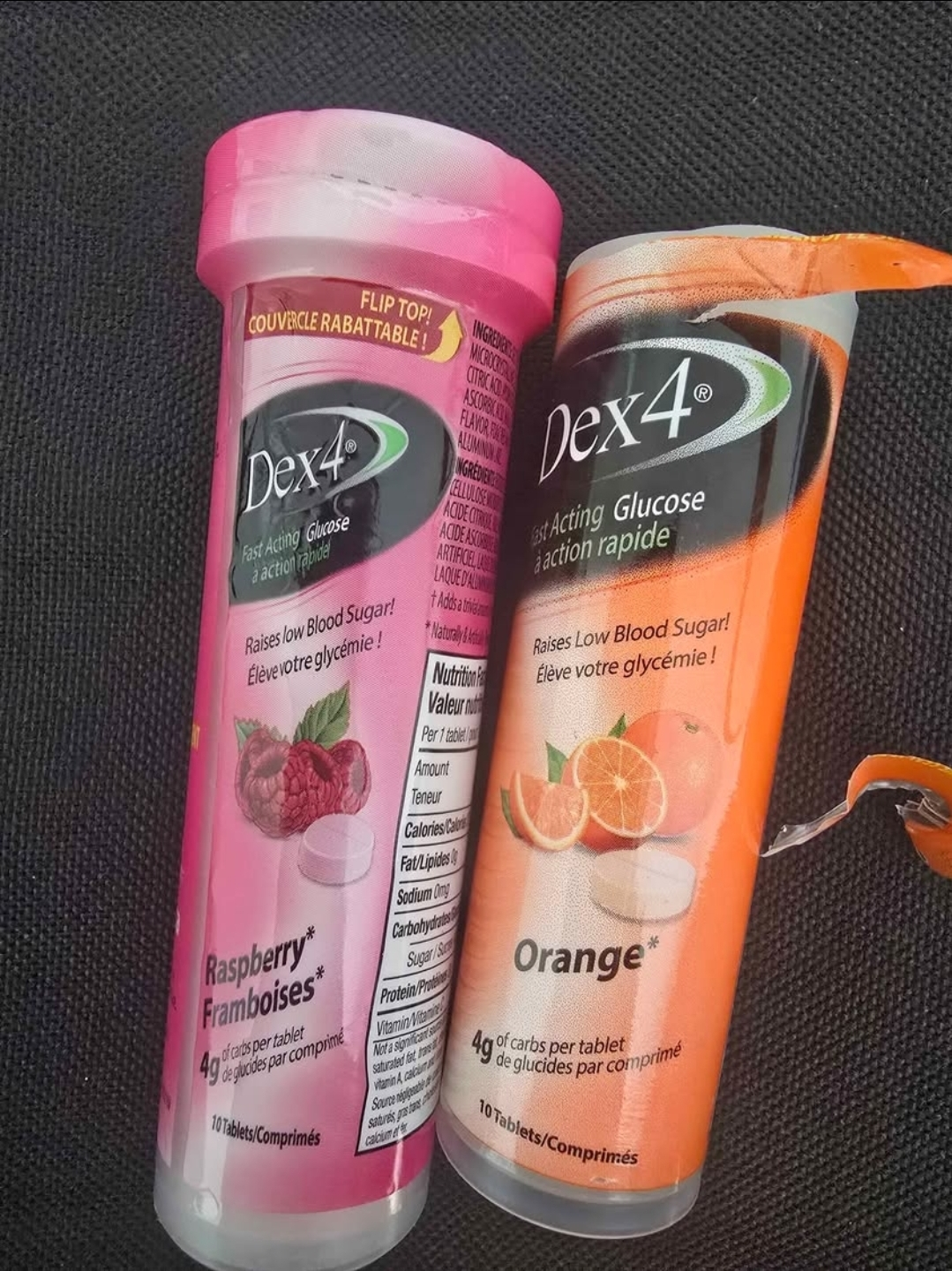 Dex 4 Fast Acting Glucose Tablets - Raspberry & Orange
