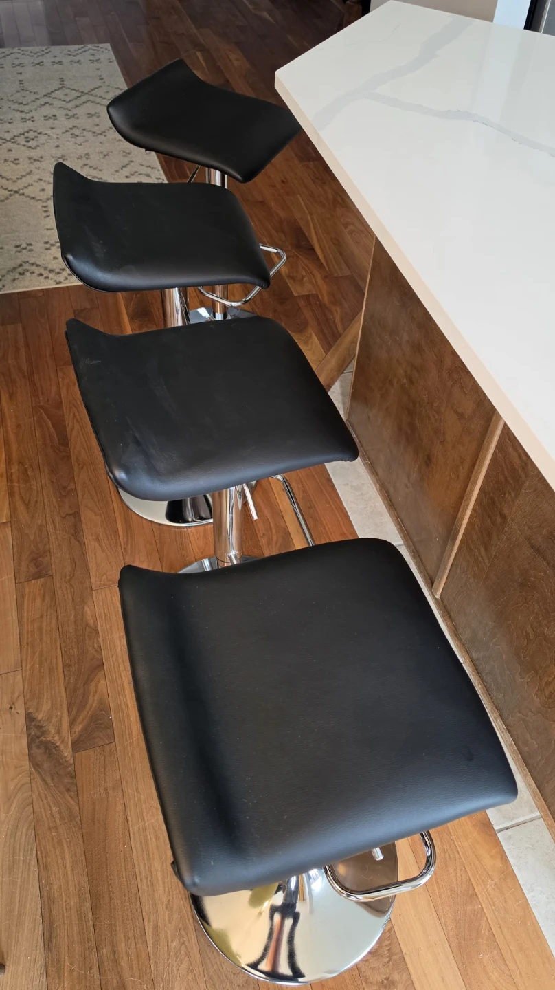 Set of 4 Black Adjustable Bar Stools