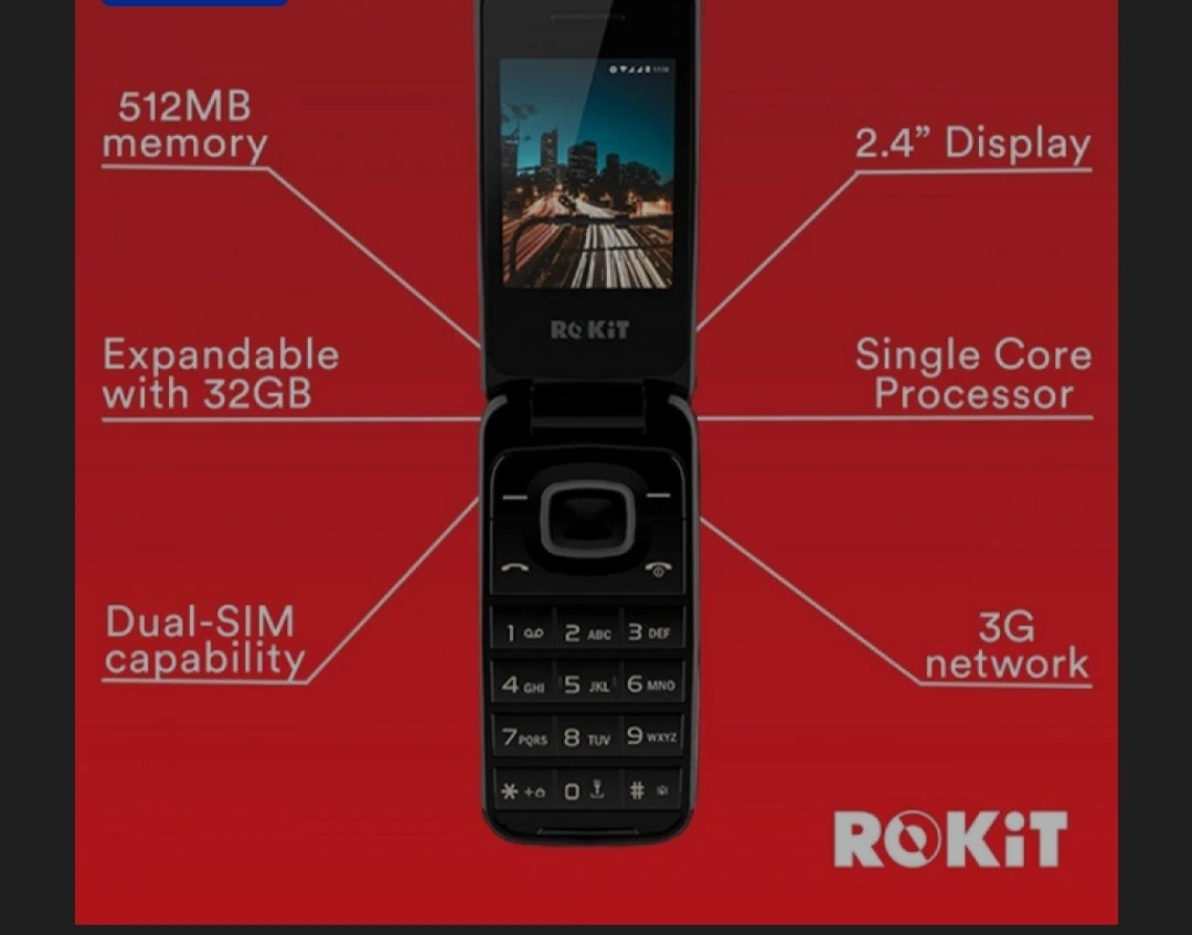 ROKIT Flip Phone with Charger
