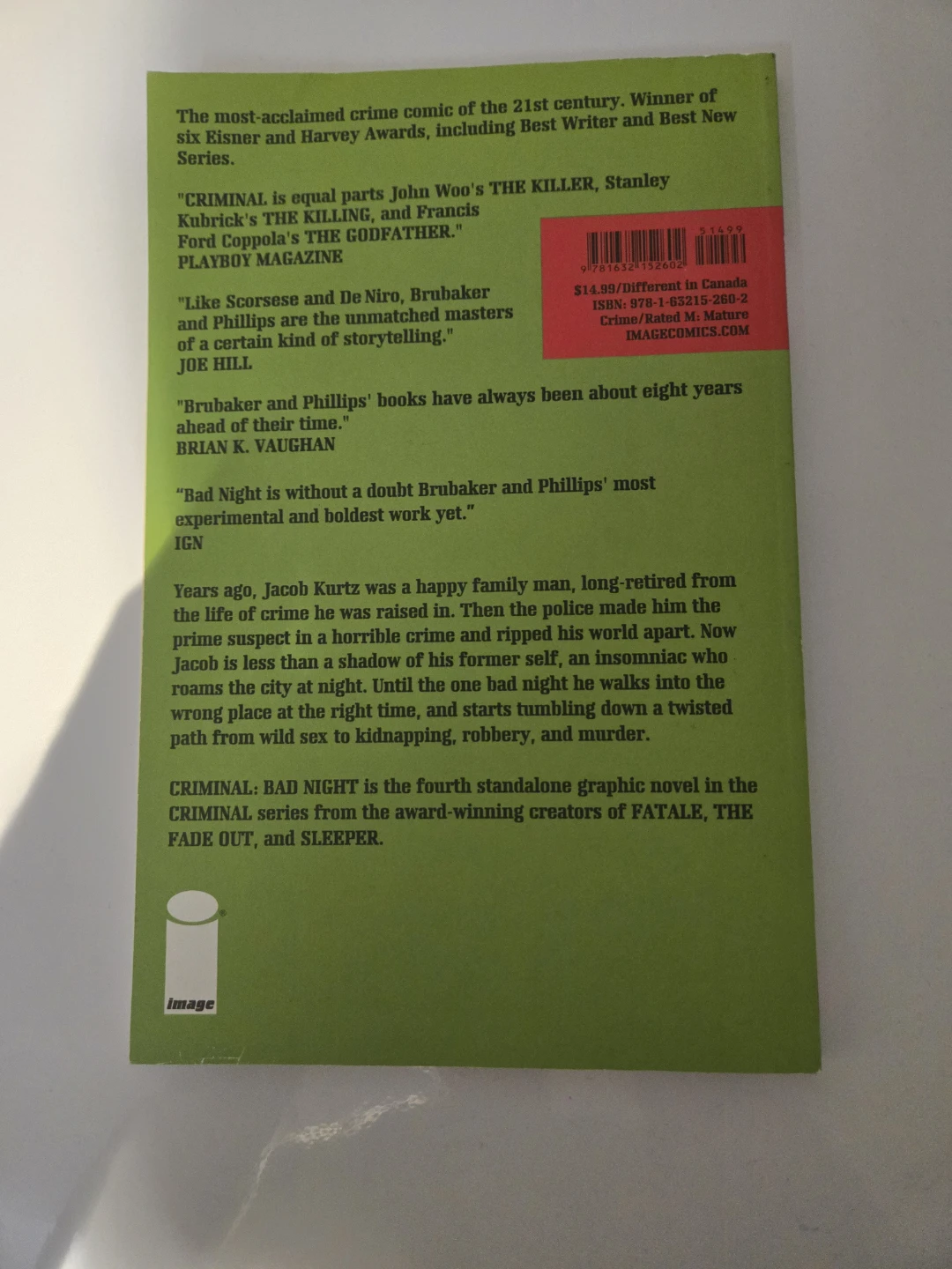 Criminal: Bad Night Graphic Novel by Ed Brubaker Sean Phillips - photo 2