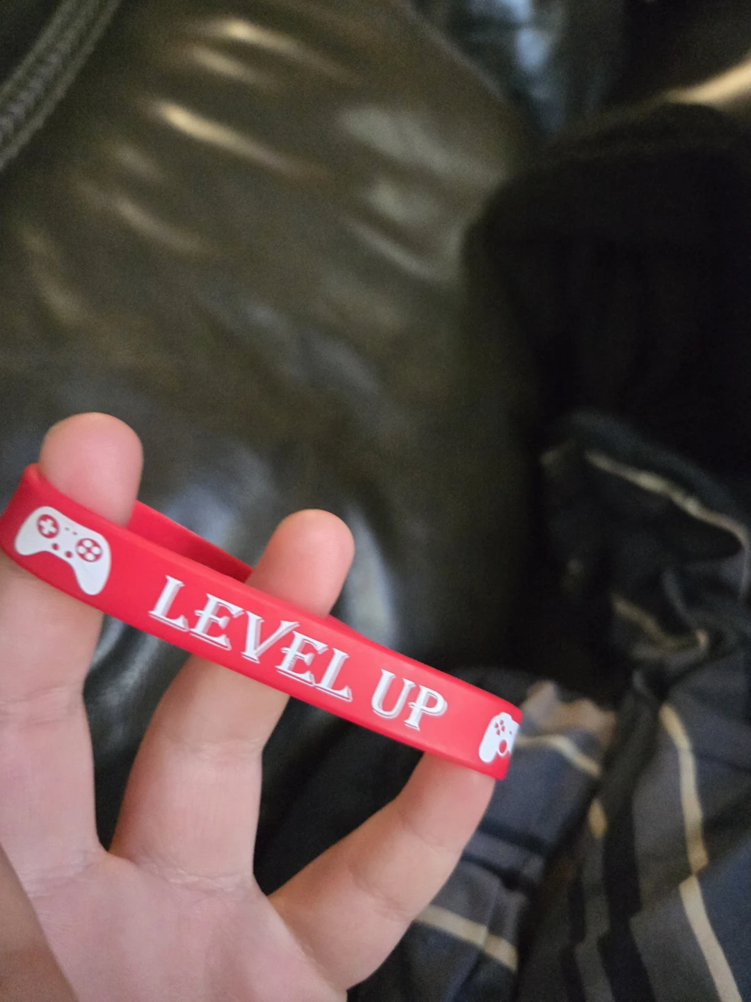 Red "Level Up" Silicone Bracelet