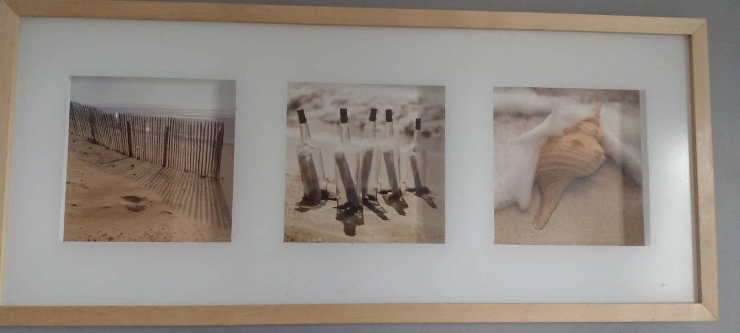 Framed Beach Scene Triptych Wall Art