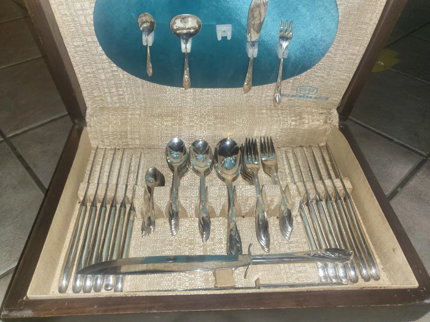 Sterling Silver Cutlery Set in Wooden Box