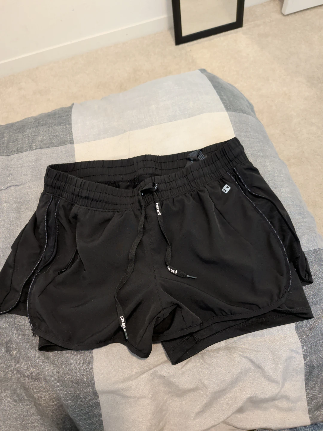 Black running shorts