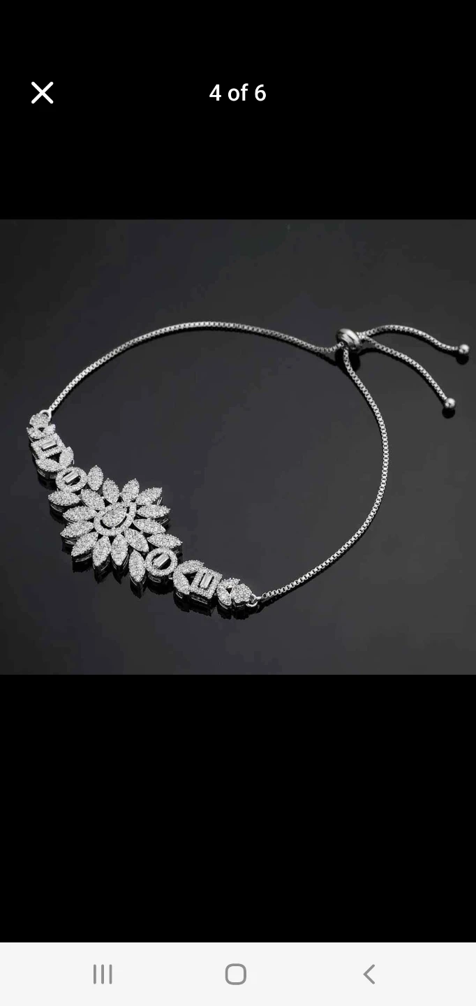 Rhinestone Jewellery Set - Necklace, Earrings, Bracelet, Ring - photo 4