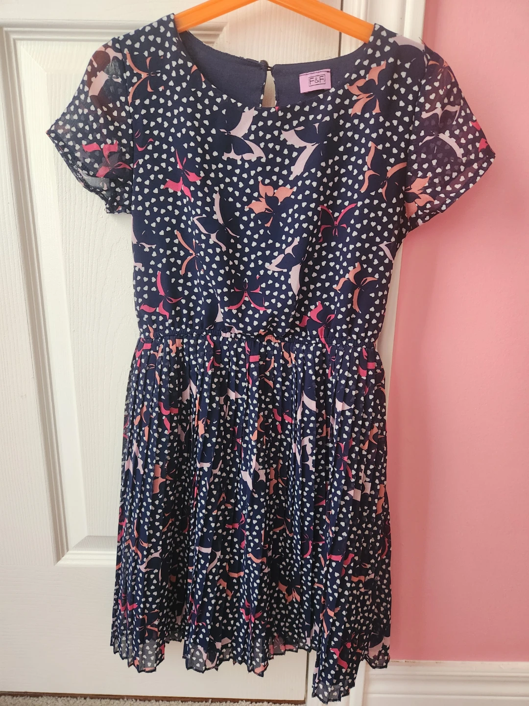 Navy Floral Print Dress
