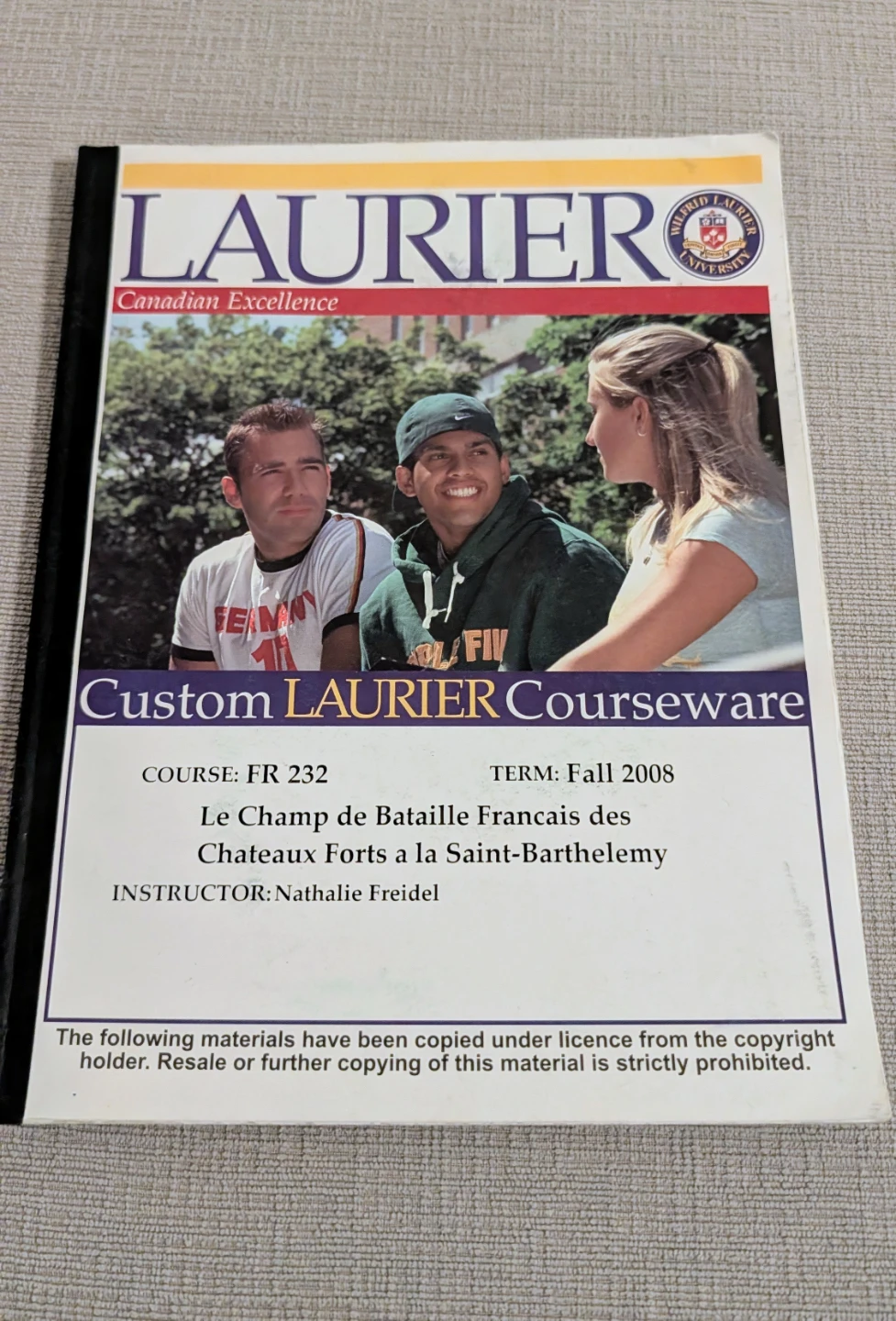 Wilfrid Laurier University Custom Courseware FR 232