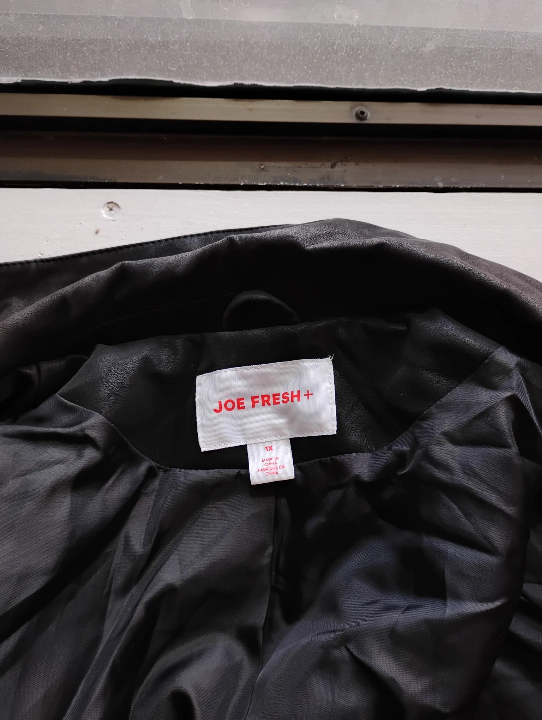 NEW. $15Joe Fresh+ Women's Faux Leather Moto Jacket Size 1X - photo 4