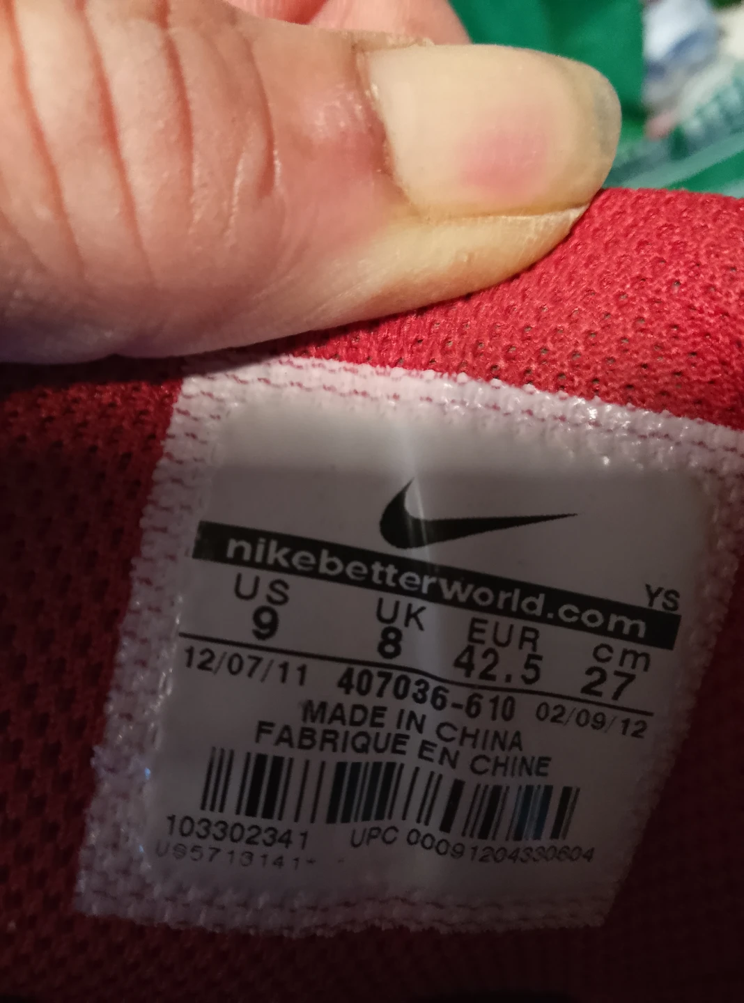 Nike Red High-Top Sneakers US 9 - photo 2