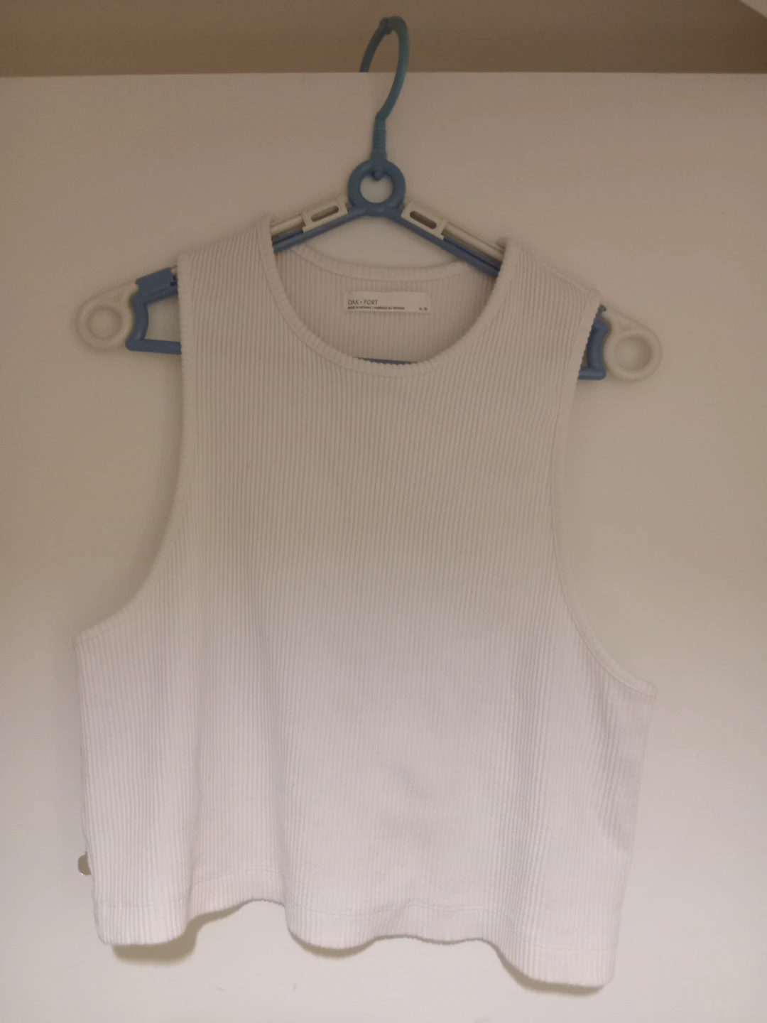 OAK + FORT White Ribbed Tank Top Size XL - photo 3
