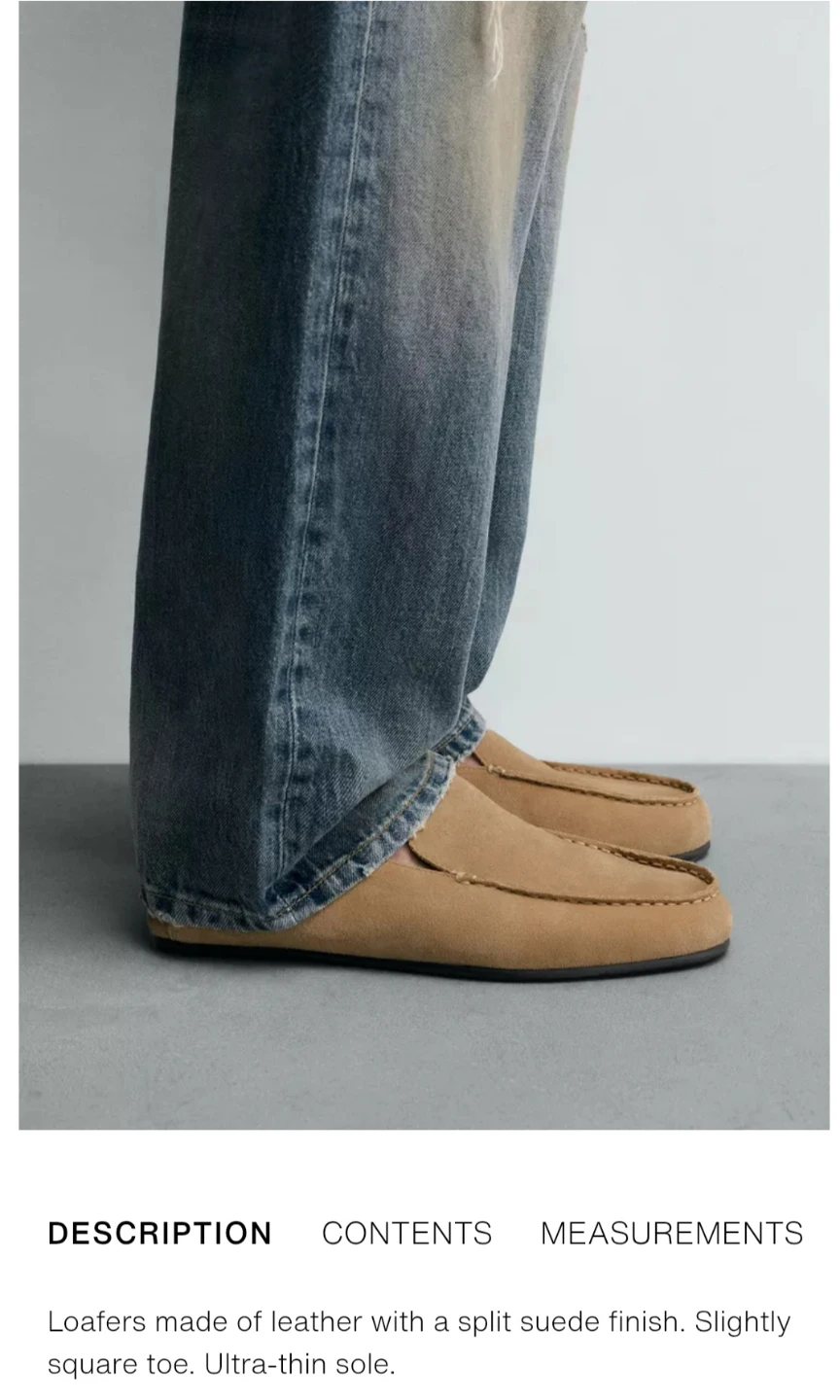 Zara Man Beige Suede Leather Loafers - photo 3
