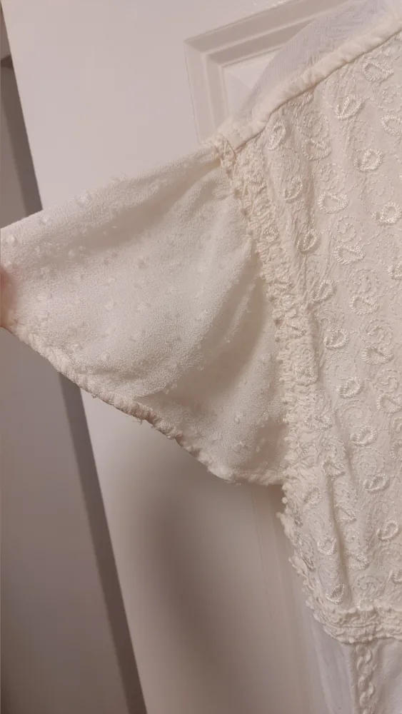 Women's White Embroidered Dress Size L - photo 4