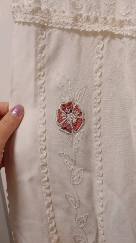 Women's White Embroidered Dress Size L - photo 5