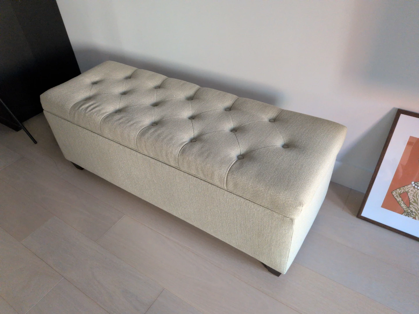Tufted Storage Bench Ottoman with Dividers