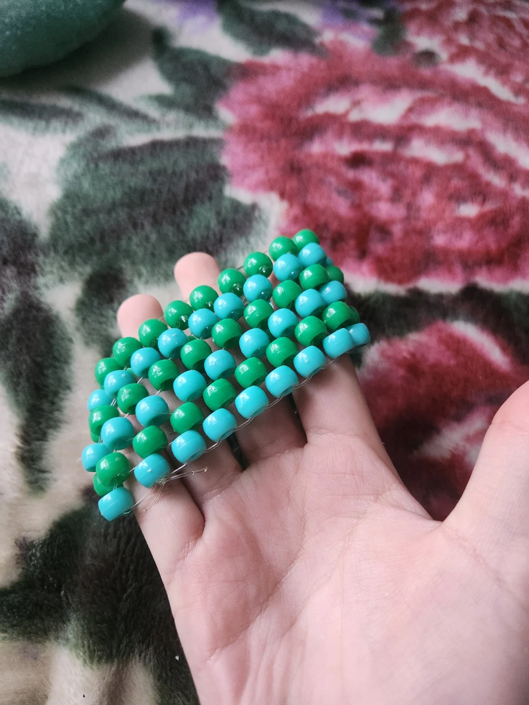 Handmade Beaded Bracelet - Teal and Green - photo 2