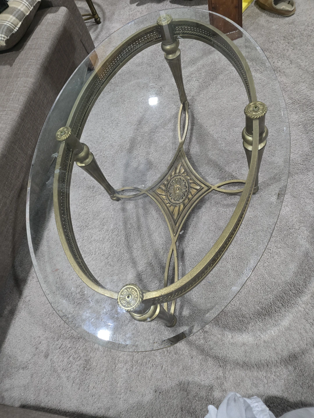 Oval Glass Top Accent/Coffee Table - photo 2