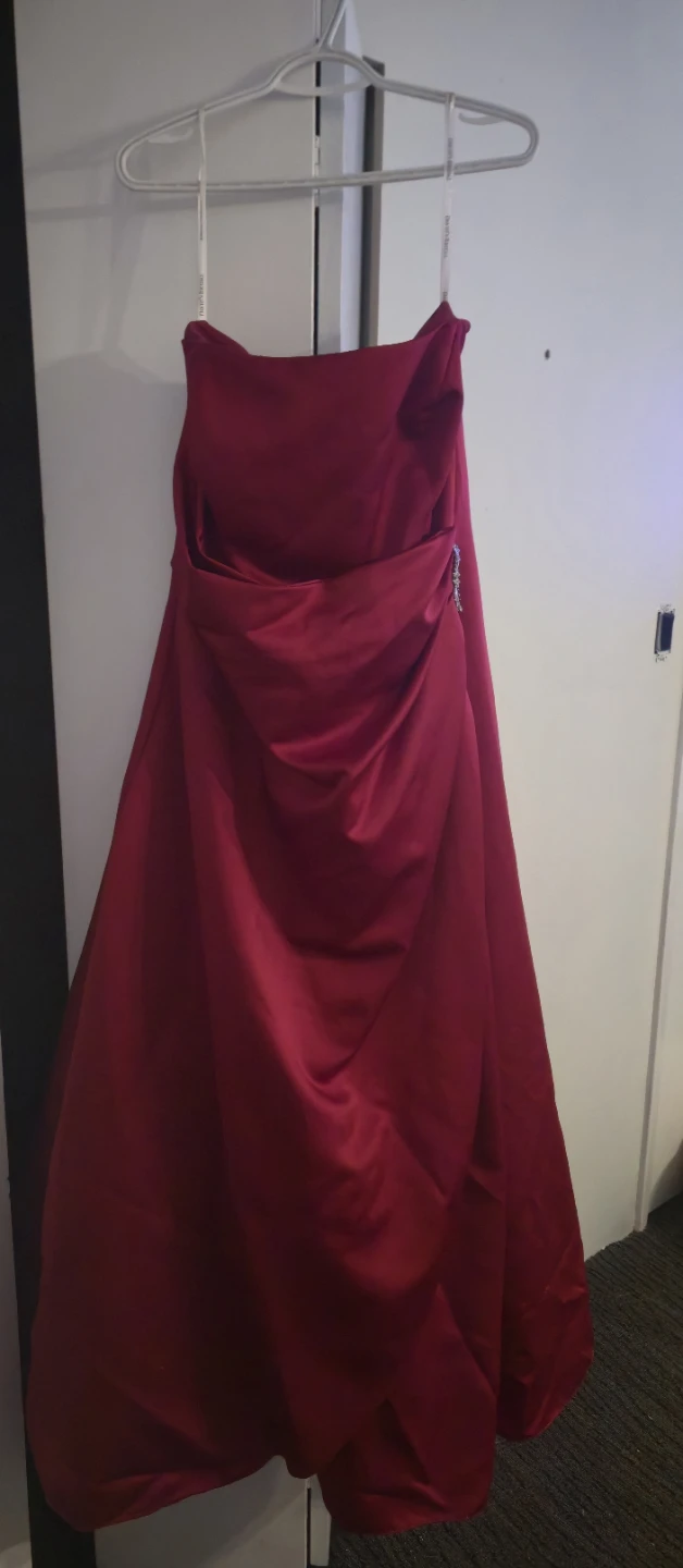 Strapless Red Formal Dress Size 22 davids bridal
