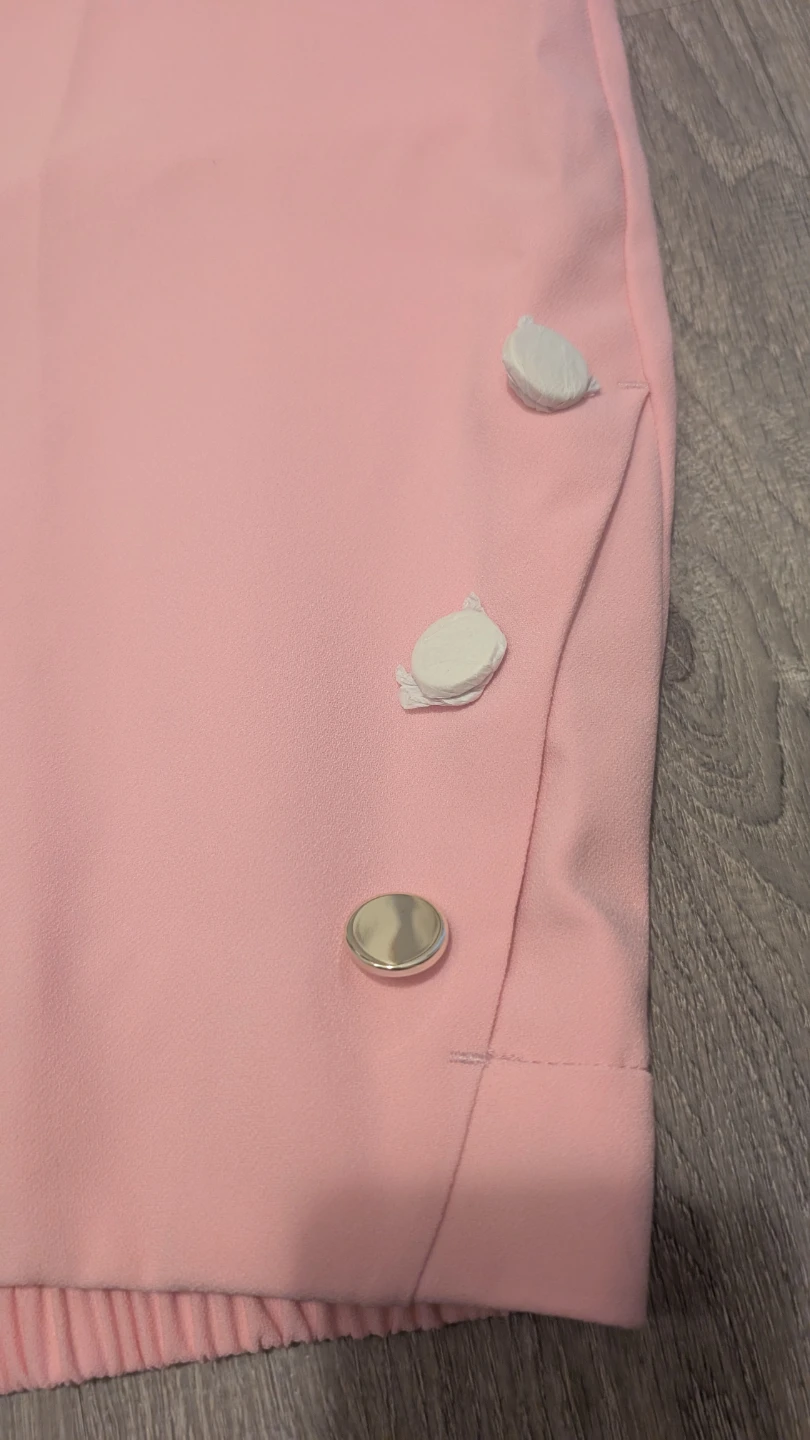 Pink Women's Pants with Button Detail - photo 3