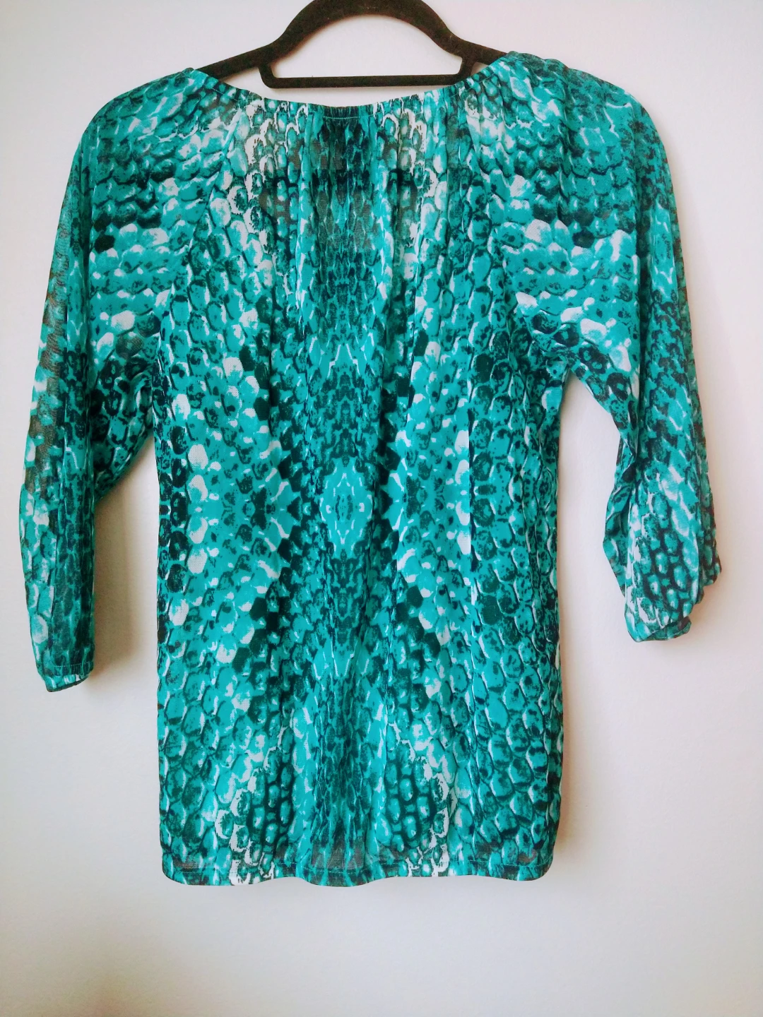 INC International Concepts Teal Snake Print Blouse and Tank - photo 3