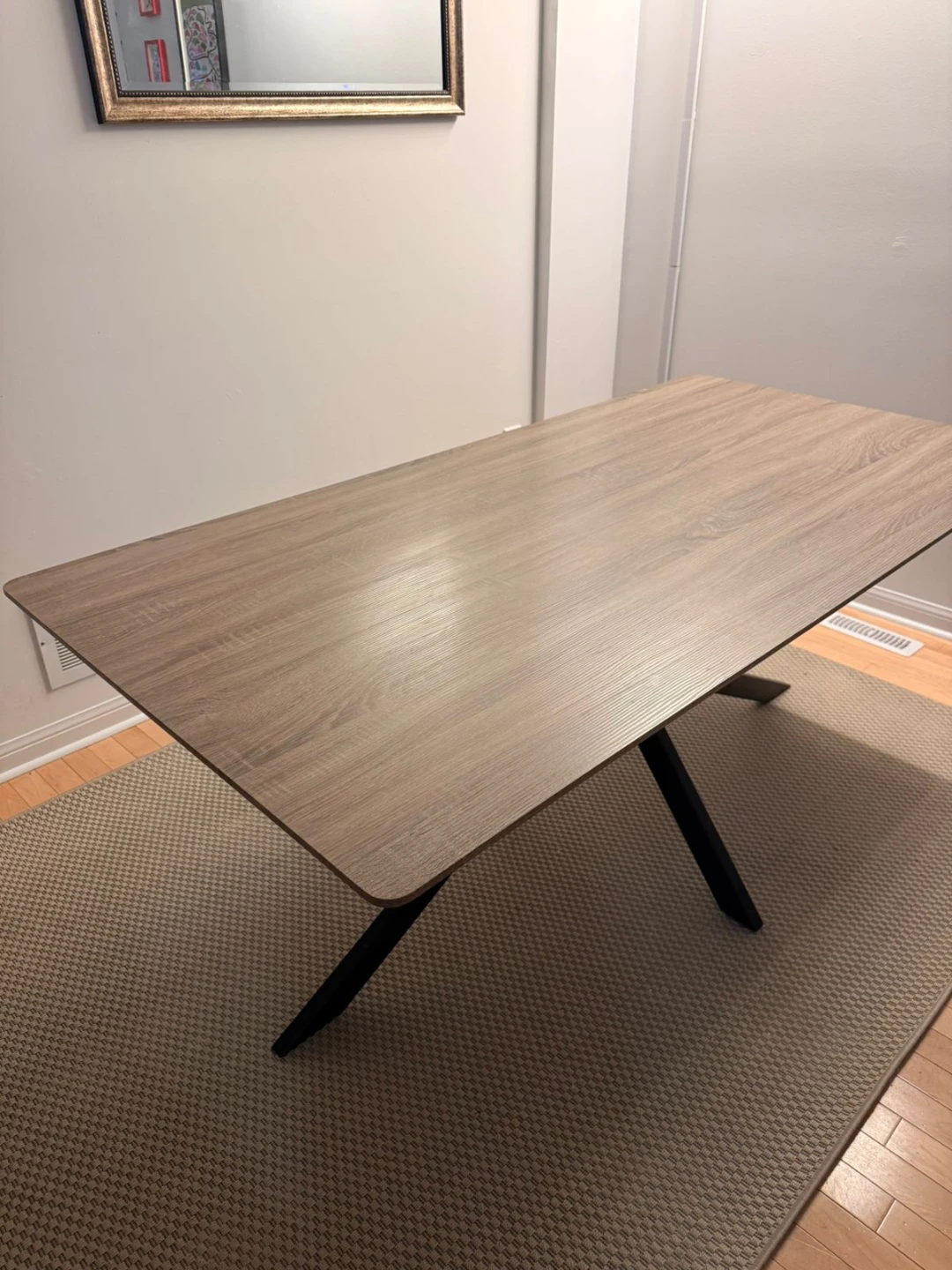 Large Dining Table with Black X-Leg Base - photo 2