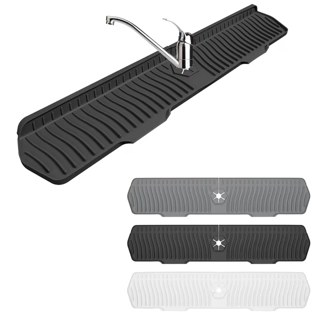 Sink Faucet Mat, 90° Foldable, Black, 30"x6"🌱