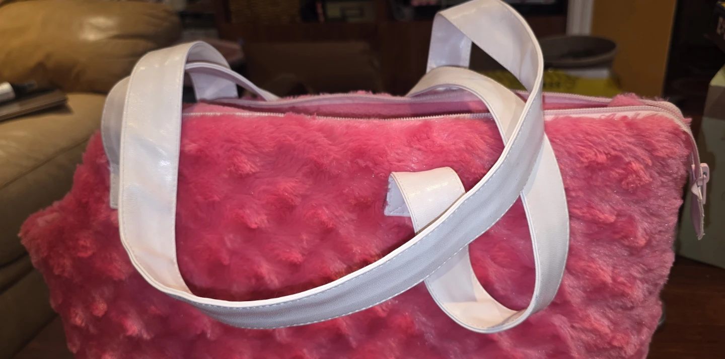 Pink Faux Fur Pet Carrier Bag