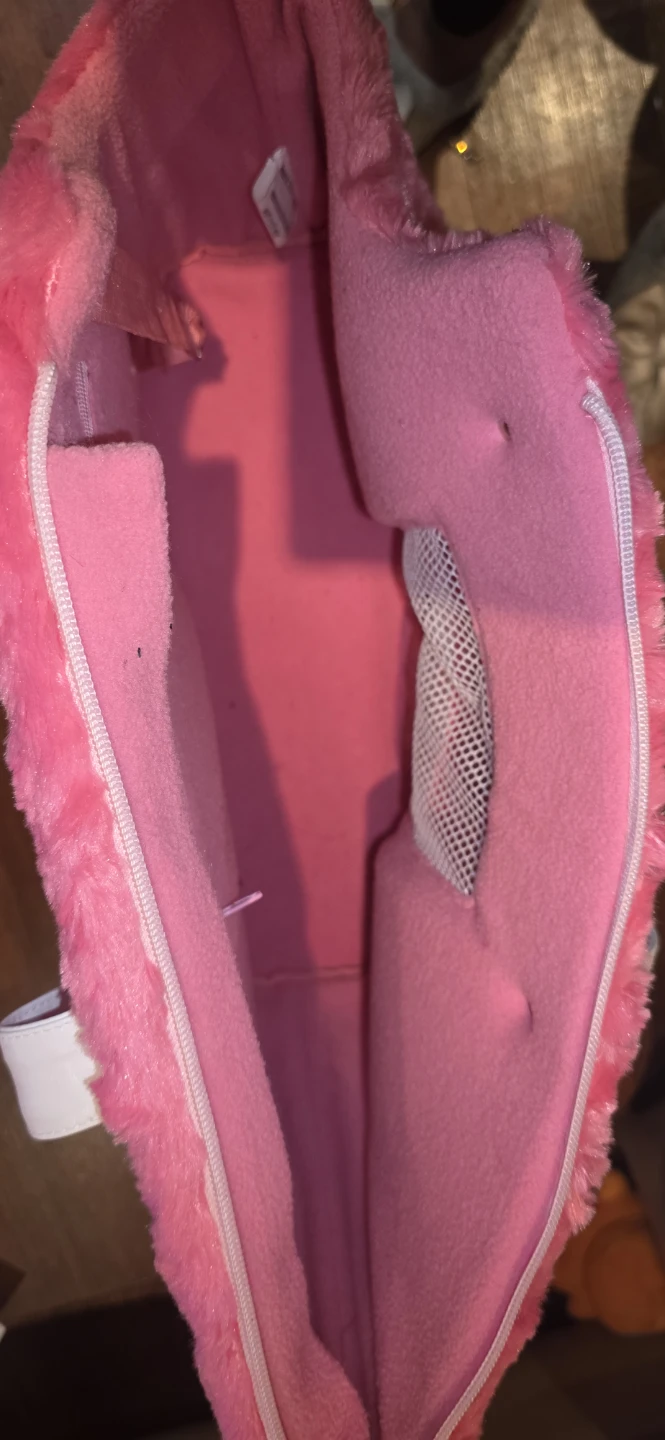 Pink Faux Fur Pet Carrier Bag - photo 4