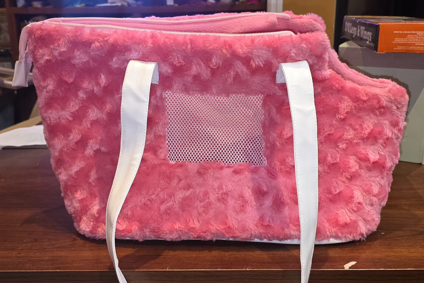 Pink Faux Fur Pet Carrier Bag - photo 5