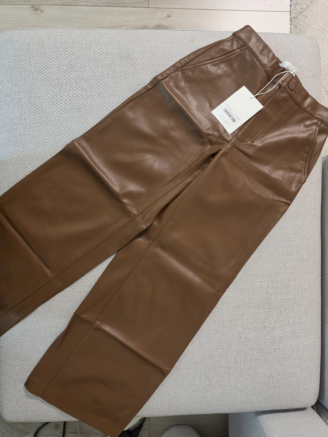 Oak + Fort Brown Leather Pants - Size XXS - photo 3