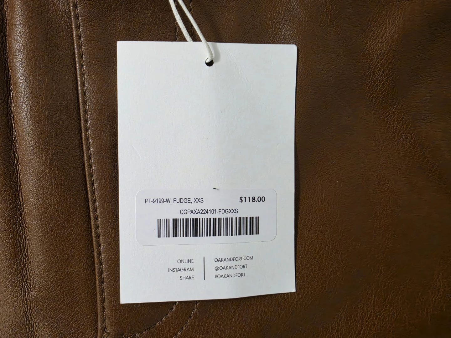 Oak + Fort Brown Leather Pants - Size XXS - photo 4