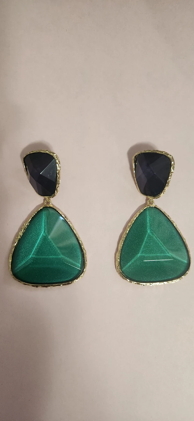 # 9 Green and Blue Stone Drop Earrings