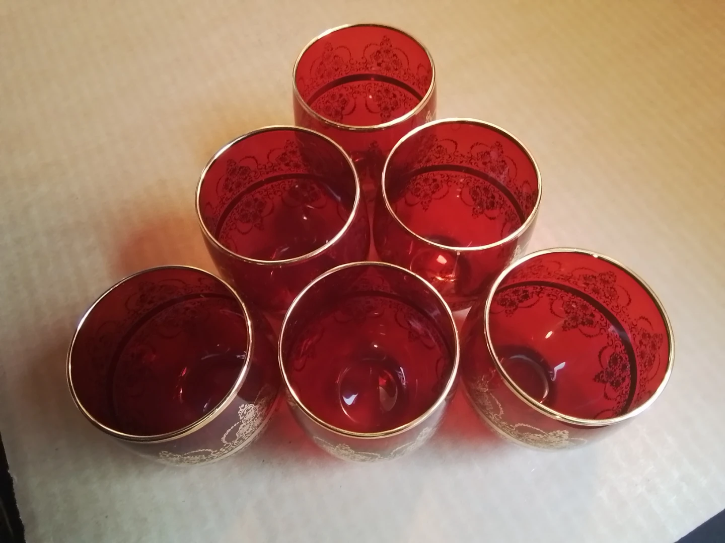 Set of 6 Red Laguna Venetian Murano Glass Tumblers - photo 5